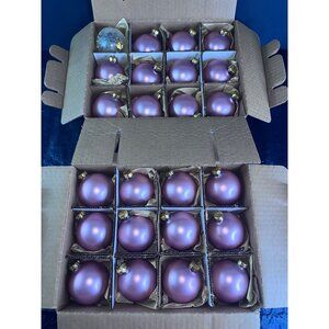 23 Mauve Rose Pink Christmas Tree Ornaments Original Box Magic + 1 Gold Sparkle
